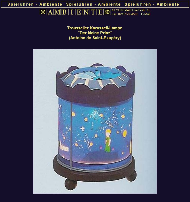 www.spieluhren-ambiente.de - Karussell-Lampe www.spieluhren-ambiente.de - Karussell-Lampe